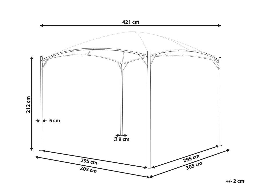 Gazebo en métal 305 cm x 305 cm Beige