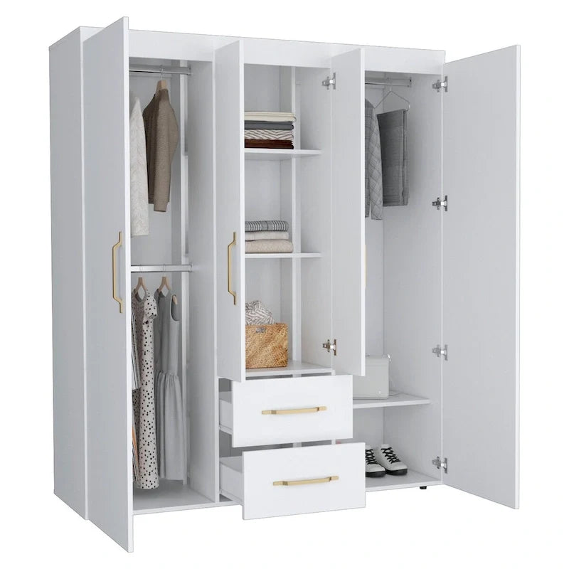 Armoire Bariloche avec tringles, étagères et 2 tiroirs
