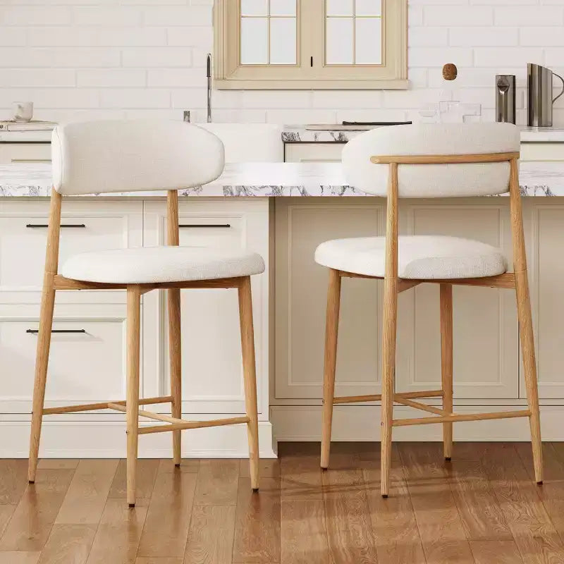 Tabouret de bar hauteur comptoir avec siège rembourré et pieds en métal, chaise d'îlot de cuisine moderne de 26,3 pouces