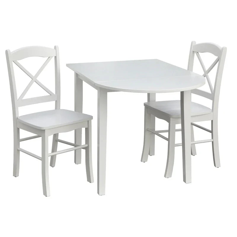 Ensemble de salle à manger 3 pièces avec table à rallonges style cottage rustique
