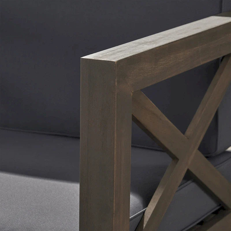 Ensemble de conversation d'extérieur Brava 6 pièces en bois d'acacia par Christopher Knight Home