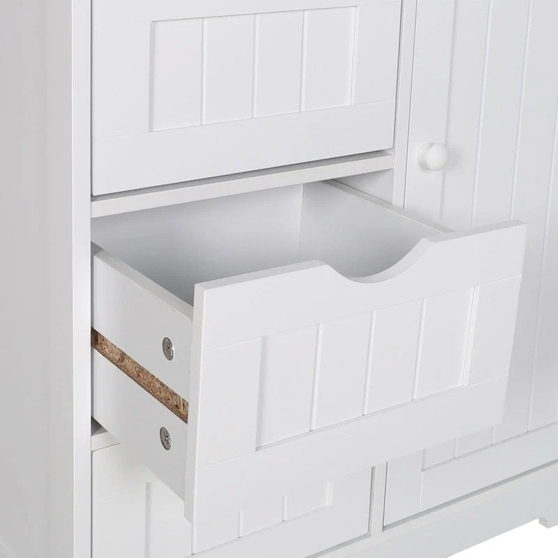 Meuble de Rangement Salle de Bain VEIKOUS sur Pied avec 4 Tiroirs