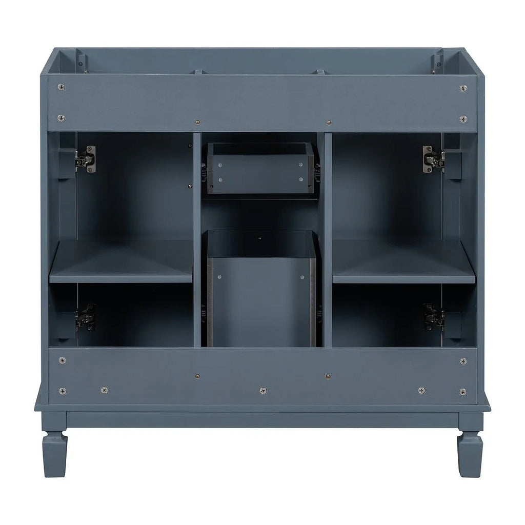 Meuble-lavabo de salle de bain moderne de 91 cm avec lavabo et armoire de toilette, 2 portes et 2 tiroirs