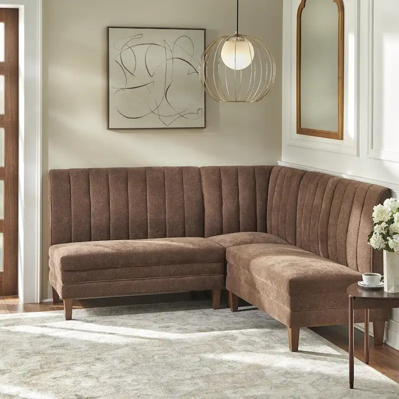 Ensemble de banquette rembourrée 3 pièces Lifestorey Kerrington à dossier capitonné