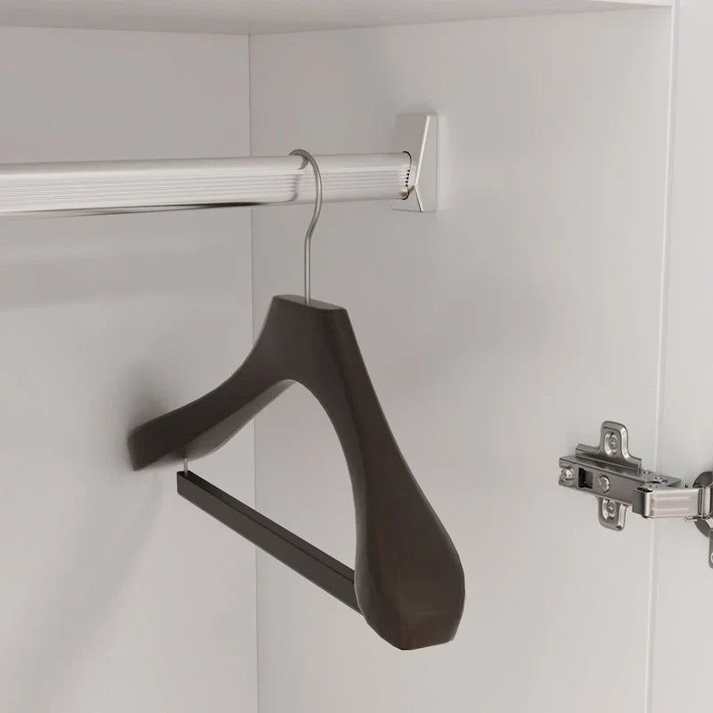 Armoire de chambre autonome à 2 portes avec tringle à vêtements