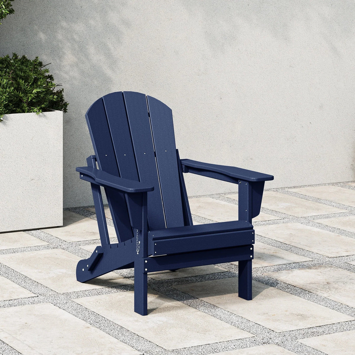 Chaise Adirondack pliante d'extérieur tout temps Polytrends Laguna résistante à la décoloration pour patio