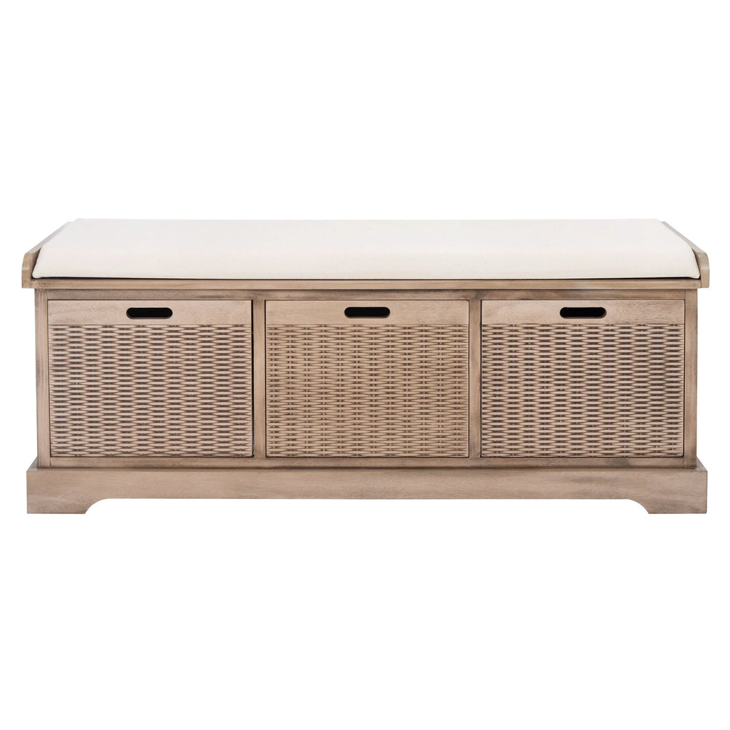 Banc de rangement SAFAVIEH Fiorello 3 tiroirs avec coussin - 47,3 L x 15 P x 19 H - 47Lx15Px19H