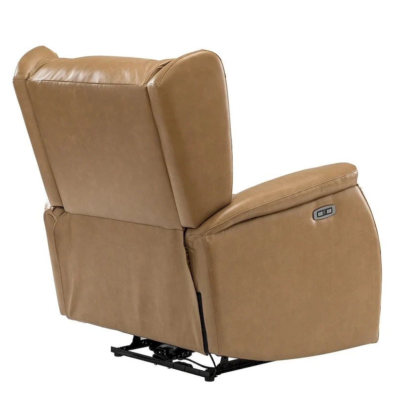 Fauteuil inclinable électrique Eduardo en cuir véritable avec port USB (ensemble de 2)
