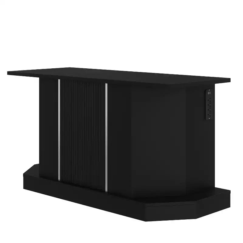 Meuble d'aquarium moderne en bois GDFStudio Logan avec prise électrique et armoire de rangement