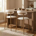 Tabouret de bar hauteur comptoir avec siège rembourré et pieds en métal, chaise d'îlot de cuisine moderne de 26,3 pouces