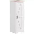 Meuble de Rangement HOMCOM Style Ferme avec Étagère Réglable, Buffet d'Appoint à Porte Coulissante Unique pour Salon, Meuble de Rangement sur Pied, Blanc