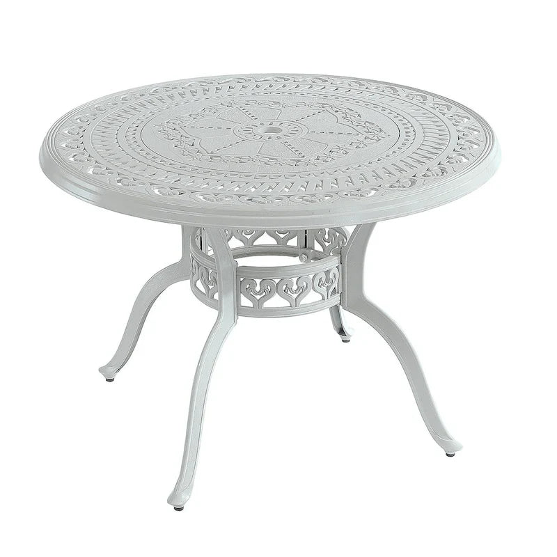 Ensemble de salle à manger d'extérieur 5 pièces en fonte d'aluminium avec 4 chaises pivotantes