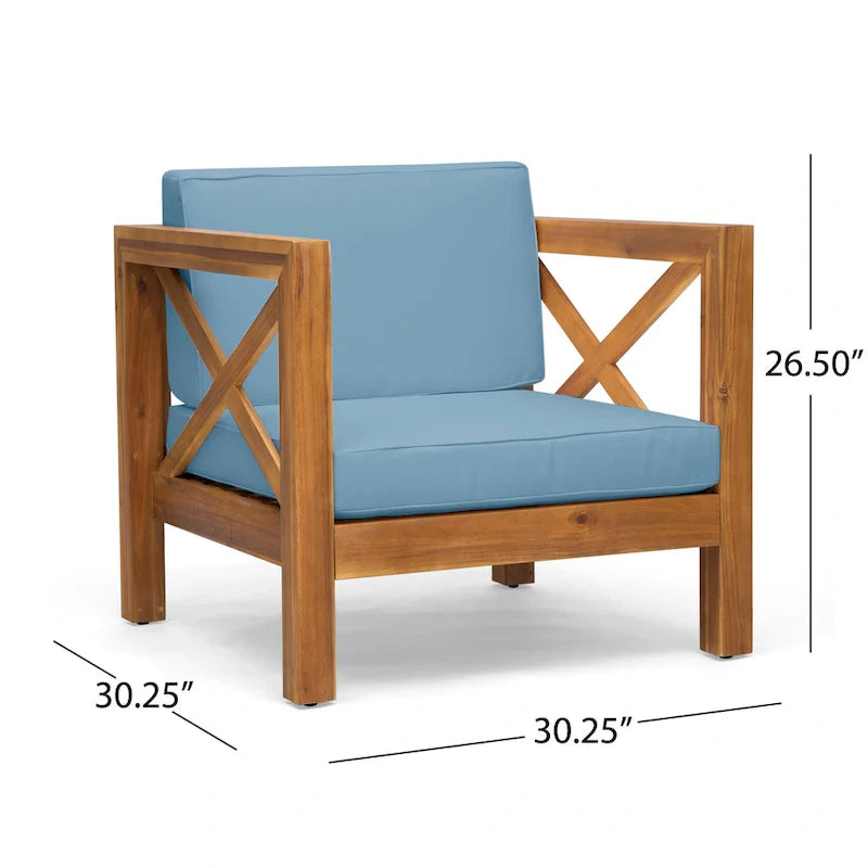 Ensemble de conversation d'extérieur Brava 6 pièces en bois d'acacia par Christopher Knight Home