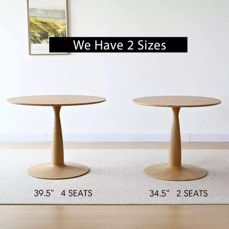 Table à manger ronde moderne avec piédestal, finition grain de bois, petite table de cuisine/table basse pour appartement, salle à manger et salon-Panipeachy