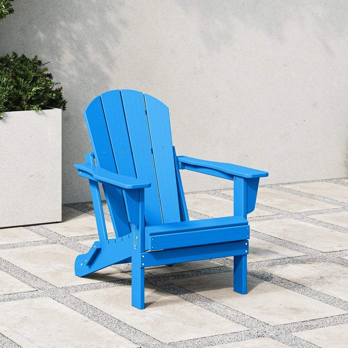 Chaise Adirondack pliante d'extérieur tout temps Polytrends Laguna résistante à la décoloration pour patio