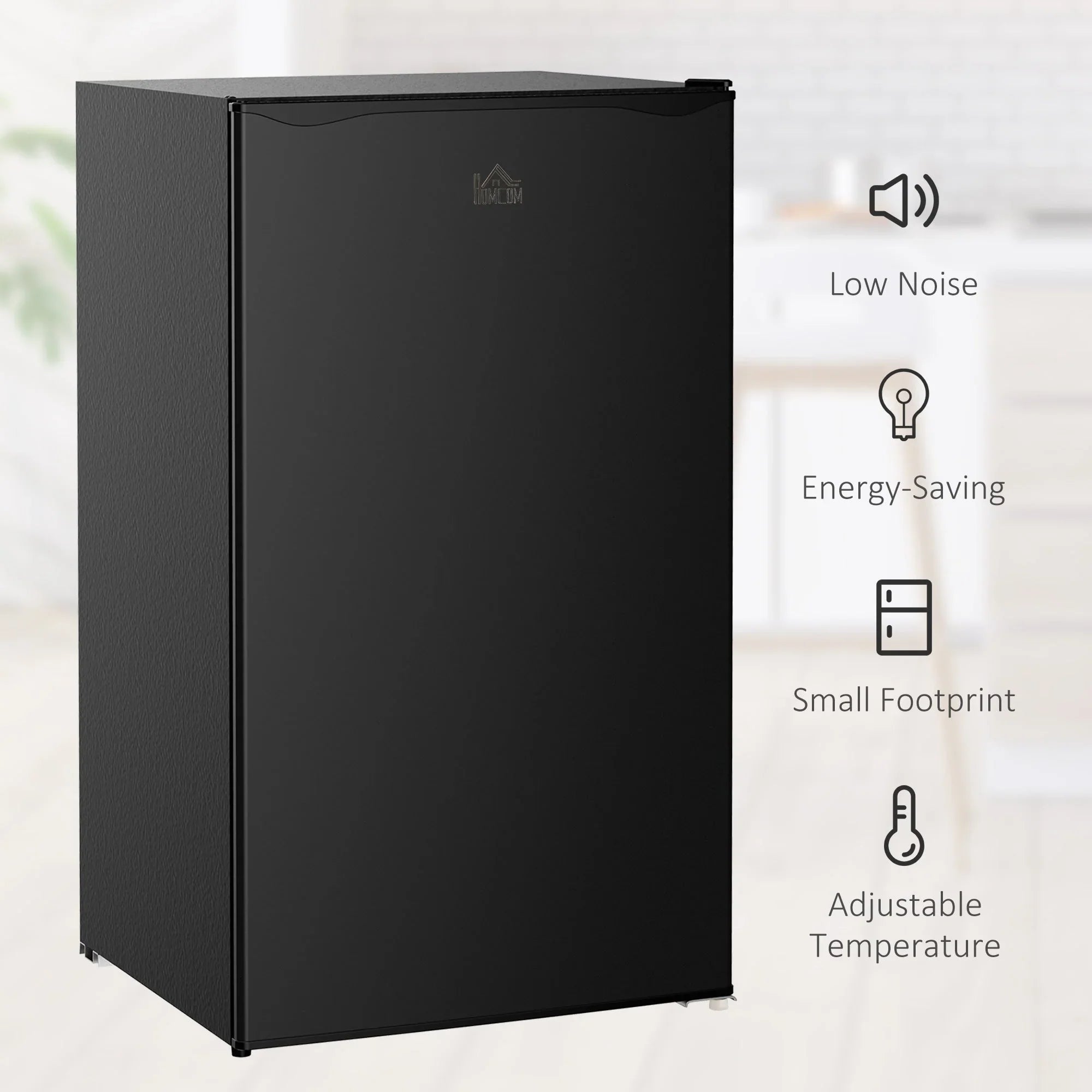 HOMCOM Mini-réfrigérateur de 90,6 L avec congélateur, Réfrigérateur compact à porte unique avec thermostat réglable pour chambre