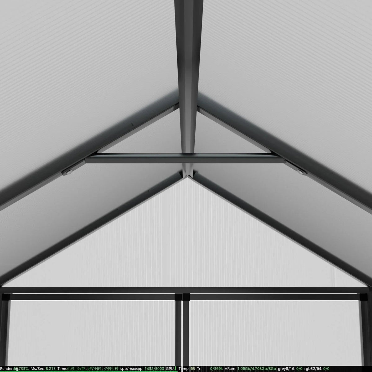 Serre de jardin aluminium VEIKOUS avec évent de toit réglable et porte verrouillable Grise
