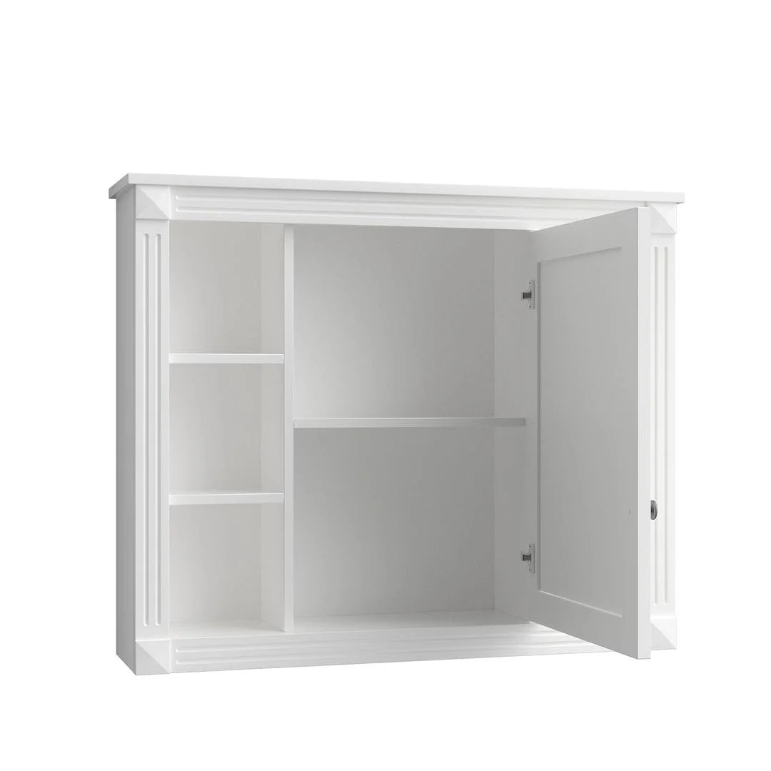 Meuble-lavabo de salle de bain moderne de 91 cm avec lavabo et armoire de toilette, 2 portes et 2 tiroirs
