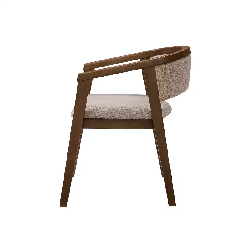 Ensemble de salle à manger Christopher Knight Home Simon 5 pièces en bois d'hévéa de style milieu de siècle avec chaises rembourrées en tissu bouclé