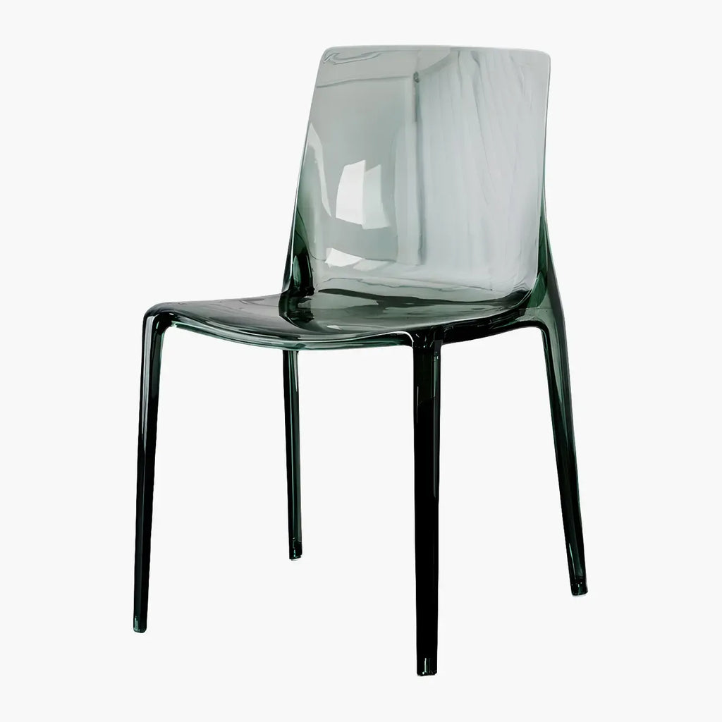 Chaise de salle à manger sans accoudoirs à dossier bas en acrylique ambre