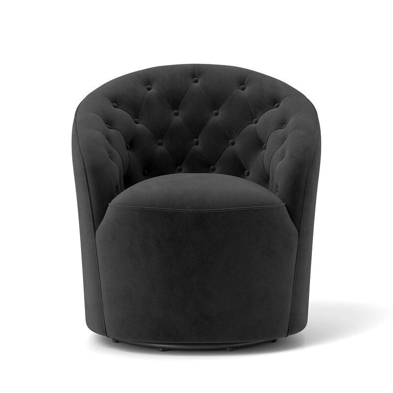 SEYNAR Fauteuil club pivotant à 360 degrés en velours moderne avec dossier capitonné - Lot de 2