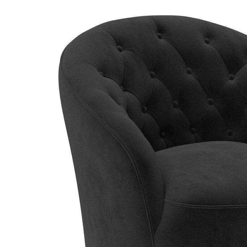SEYNAR Fauteuil club pivotant à 360 degrés en velours moderne avec dossier capitonné - Lot de 2
