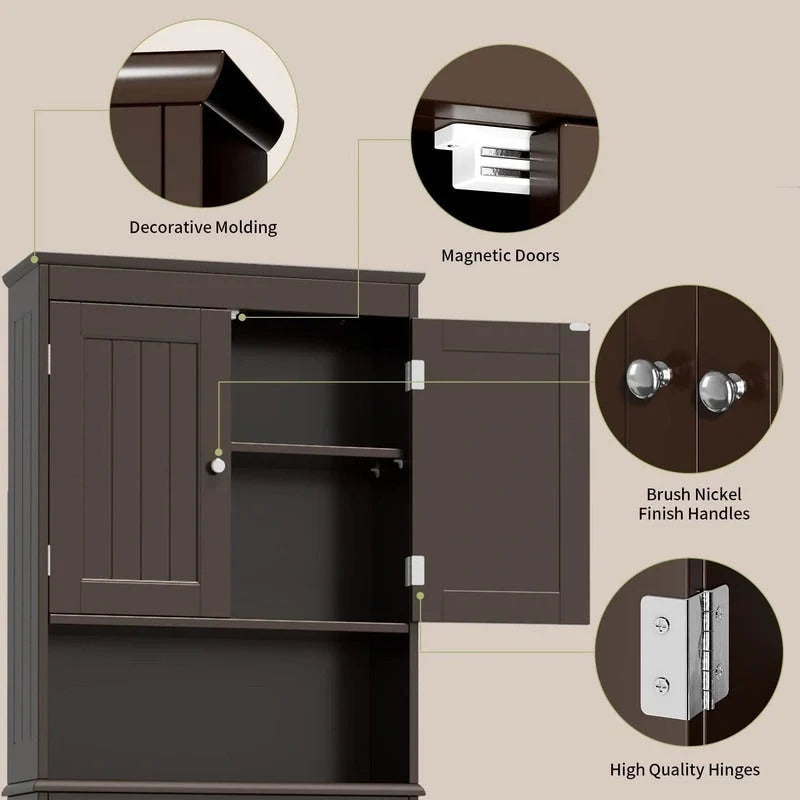 Meuble de rangement de salle de bain, Meuble de rangement WC, Étagère de salle de bain au-dessus des toilettes, Étagère WC gain de place
