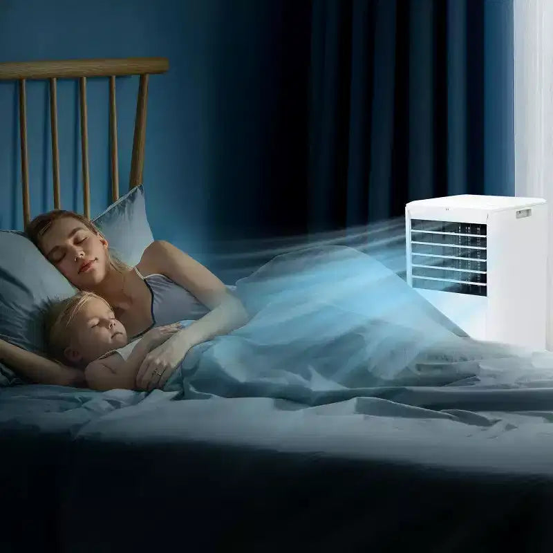 Climatiseur portable 8 000 BTU - 3-en-1 : refroidissement, déshumidificateur et ventilateur pour 32,5 m² avec mode nuit et garantie d'un an
