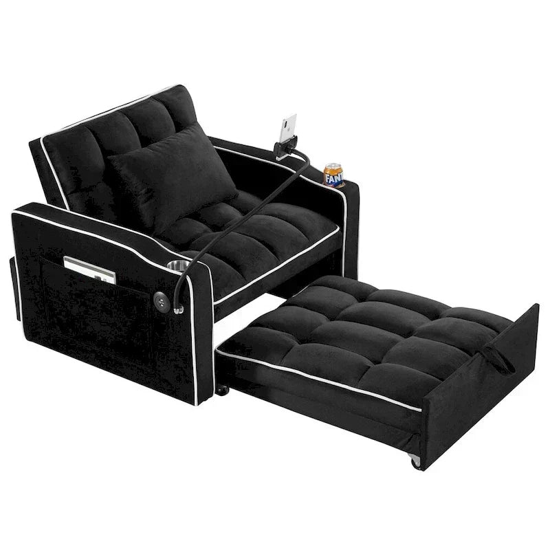 Fauteuil-lit convertible réglable, lit d'appoint escamotable
