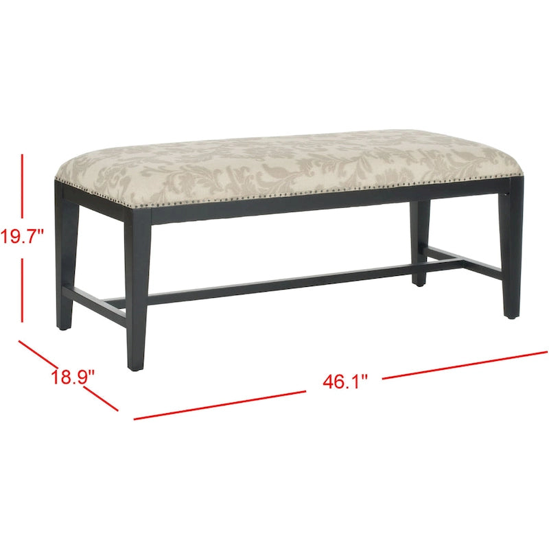 Banc SAFAVIEH Tenisha Floral Beige - 46 L x 19 P x 20 H - 46Lx19Px20H