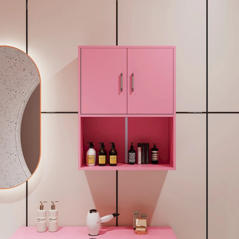 Meuble de rangement mural flottant en bois pour poste de lavage de barbier