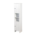 Meuble de rangement haut de salle de bain avec 2 portes, meuble de rangement en bois pour salon avec 6 étagères, 40 x 30 x 170 cm