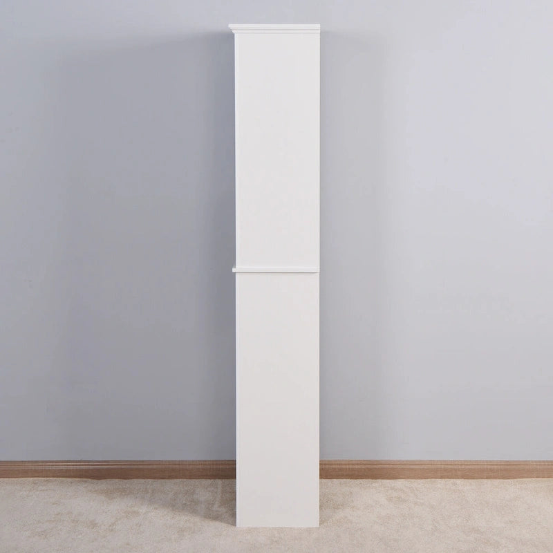 Meuble de rangement haut de salle de bain avec 2 portes, meuble de rangement en bois pour salon avec 6 étagères, 40 x 30 x 170 cm