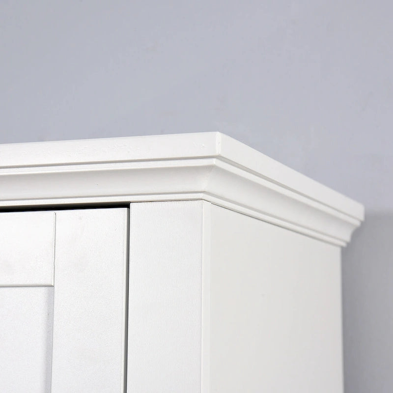 Meuble de rangement haut de salle de bain avec 2 portes, meuble de rangement en bois pour salon avec 6 étagères, 40 x 30 x 170 cm