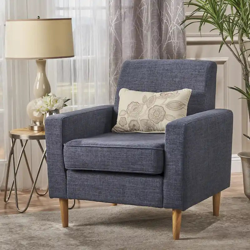 Fauteuil Club en Tissu Mid-Century Moderne Sawyer
