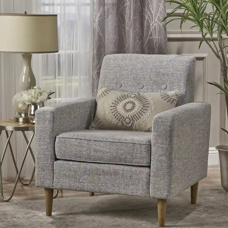 Fauteuil Club en Tissu Mid-Century Moderne Sawyer
