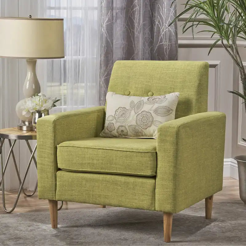Fauteuil Club en Tissu Mid-Century Moderne Sawyer