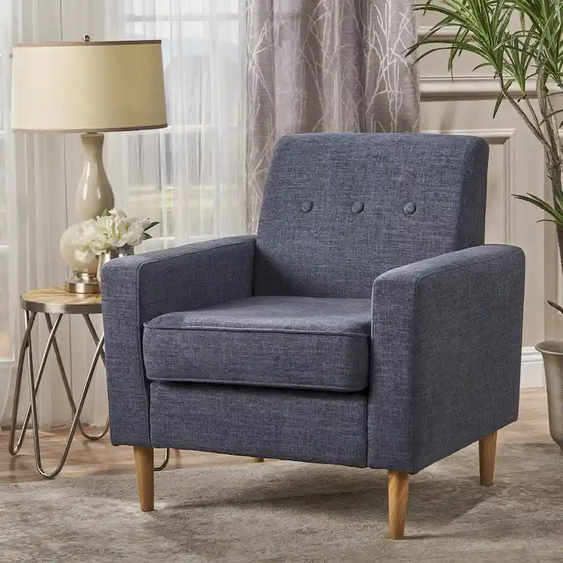 Fauteuil Club en Tissu Mid-Century Moderne Sawyer