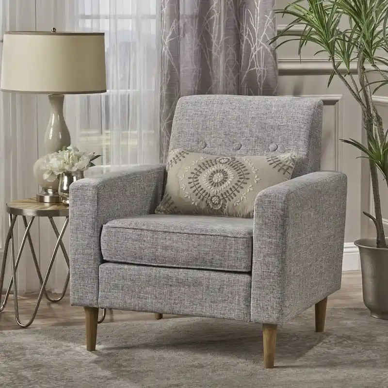 Fauteuil Club en Tissu Mid-Century Moderne Sawyer
