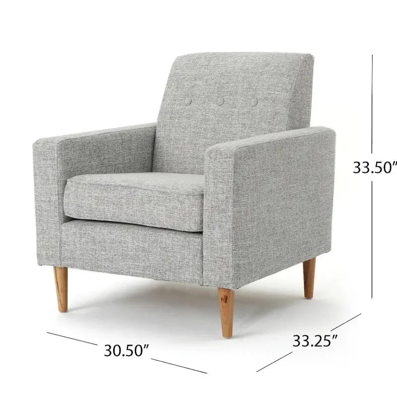 Fauteuil Club en Tissu Mid-Century Moderne Sawyer