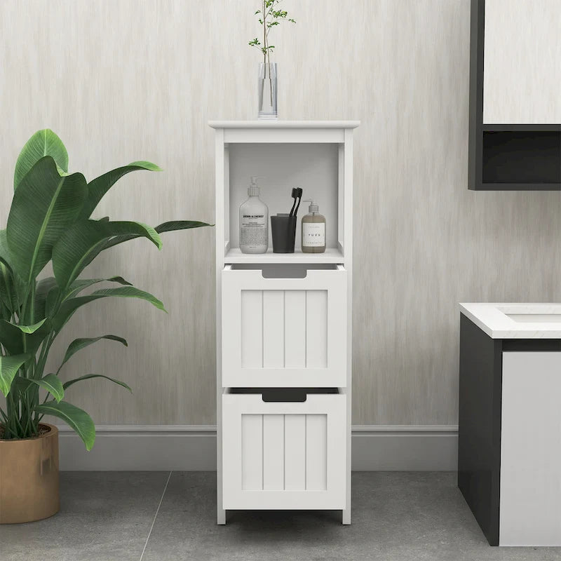 Meuble de salle de bain avec 2 tiroirs et 1 étagère de rangement