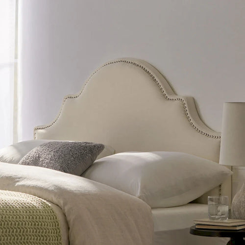 Bianca Adjustable Full/Queen Studded Fabric Headboard by 