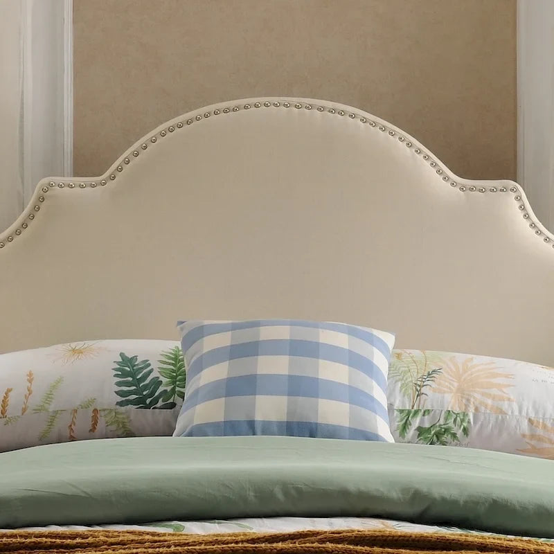 Tête de lit capitonnée en tissu réglable Grand lit/Très grand lit