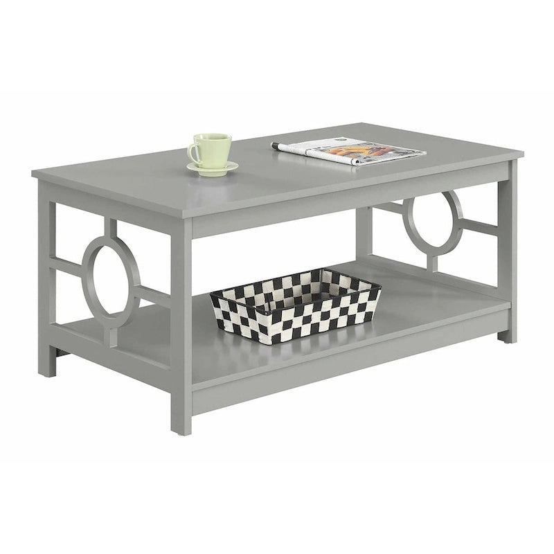 Table basse circulaire avec étagère