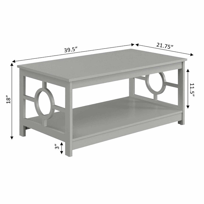 Table basse circulaire avec étagère