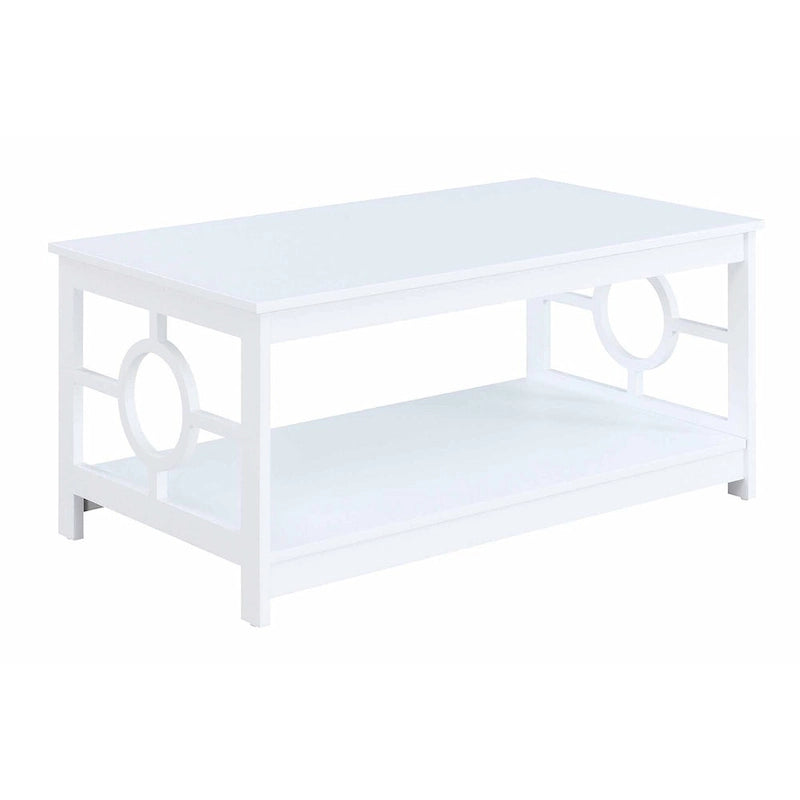 Table basse circulaire avec étagère