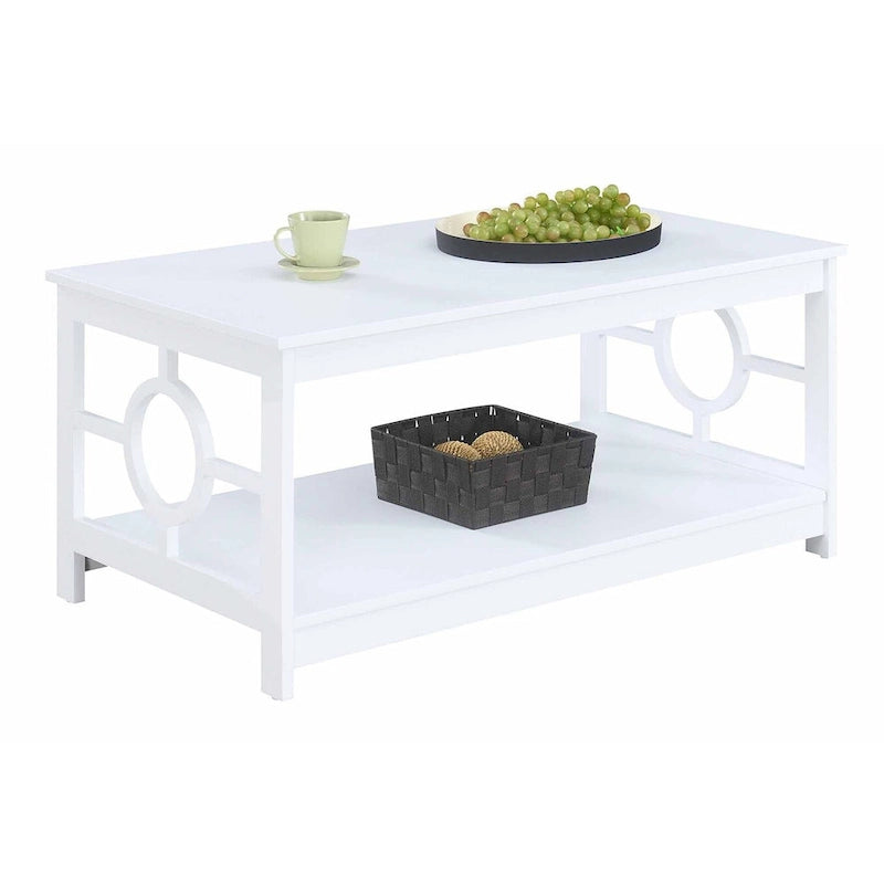 Table basse circulaire avec étagère