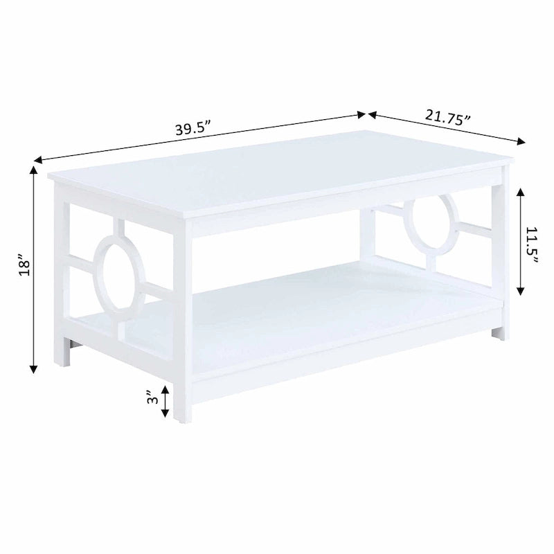 Table basse circulaire avec étagère
