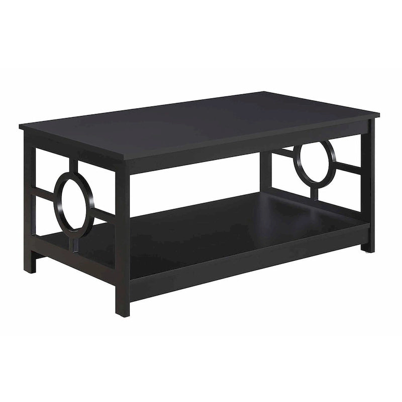 Table basse circulaire avec étagère