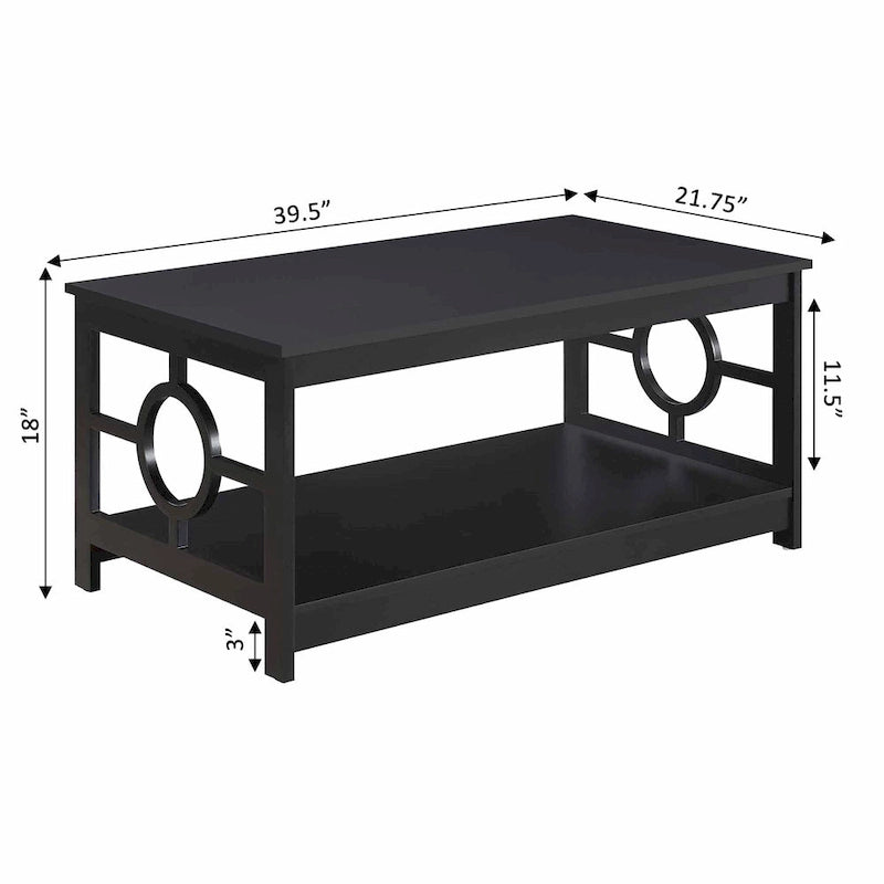 Table basse circulaire avec étagère